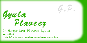 gyula plavecz business card